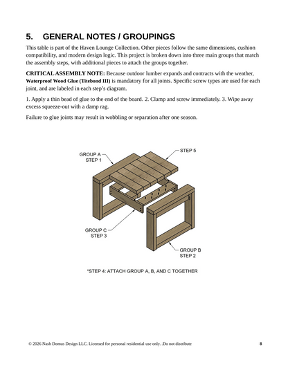 Haven Sectional Set Digital Build Plans