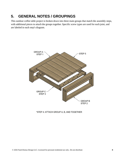 Haven Square Coffee Table Digital Build Plan